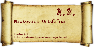 Miokovics Urbána névjegykártya